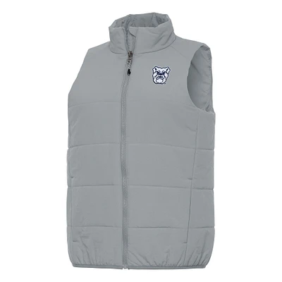 Women's Antigua Gray Butler Bulldogs Experience Full-Zip Vest