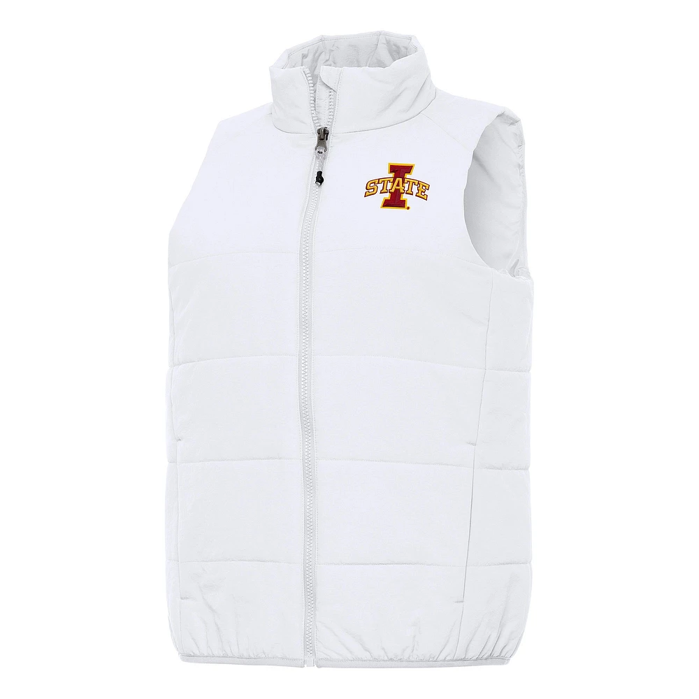Women's Antigua White Iowa State Cyclones Experience Full-Zip Vest