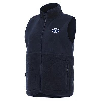 Women's Antigua Navy BYU Cougars Nostalgic Full-Zip Vest