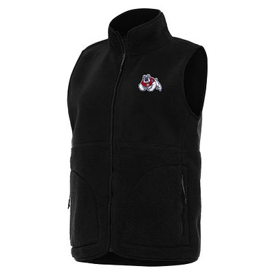 Women's Antigua Fresno State Bulldogs Nostalgic Full-Zip Vest