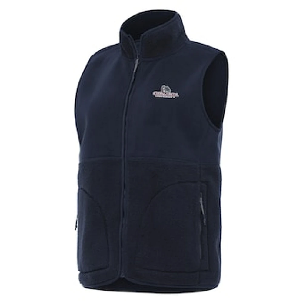 Women's Antigua Navy Gonzaga Bulldogs Nostalgic Full-Zip Vest