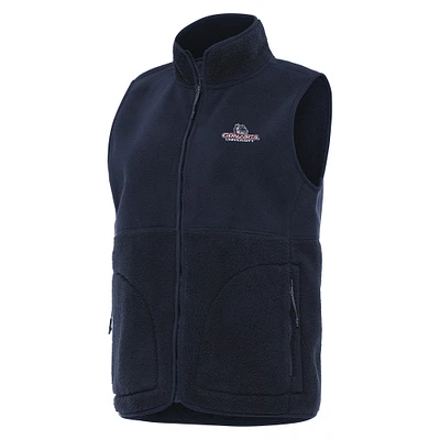 Women's Antigua Navy Gonzaga Bulldogs Nostalgic Full-Zip Vest