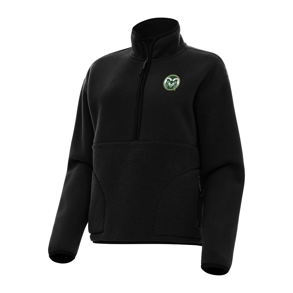 Women's Antigua Colorado State Rams Figure Half-Zip Pullover Sweatshirt