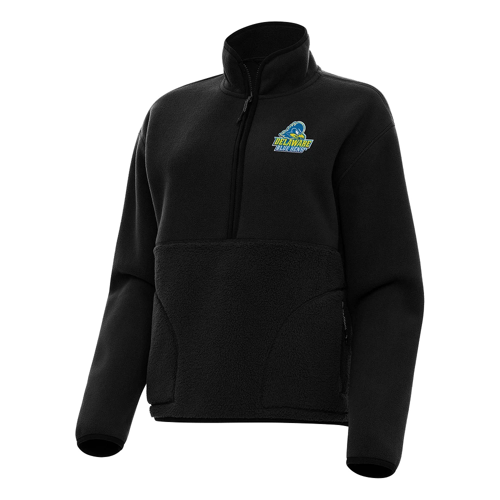 Women's Antigua Delaware Fightin' Blue Hens Figure Half-Zip Pullover Sweatshirt