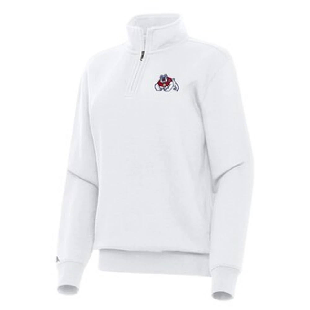 Women's Antigua Fresno State Bulldogs Victory Quarter-Zip Sweatshirt