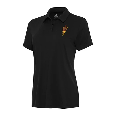 Women's Antigua Black Arizona State Sun Devils Reprocess Polo