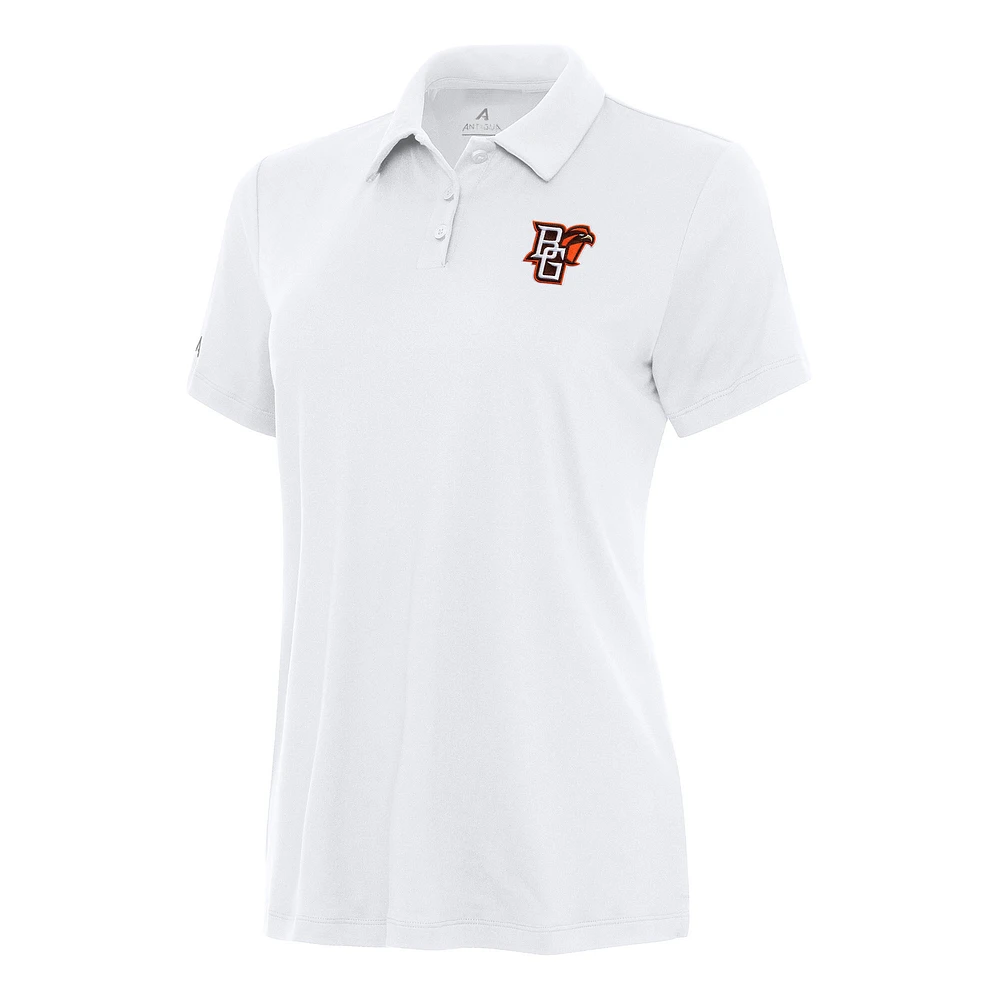 Women's Antigua White Bowling Green St. Falcons Reprocess Polo