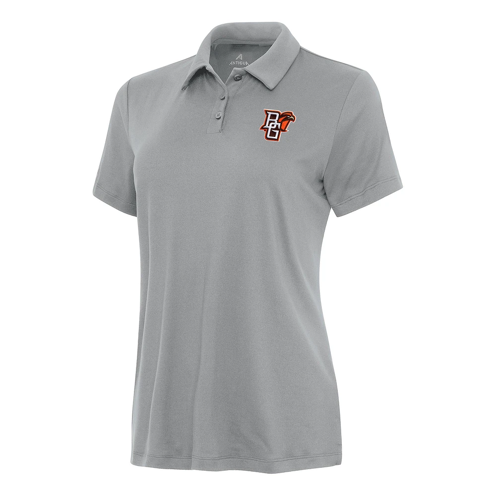 Women's Antigua Gray Bowling Green St. Falcons Reprocess Polo