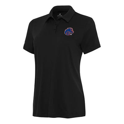 Women's Antigua Black Boise State Broncos Reprocess Polo