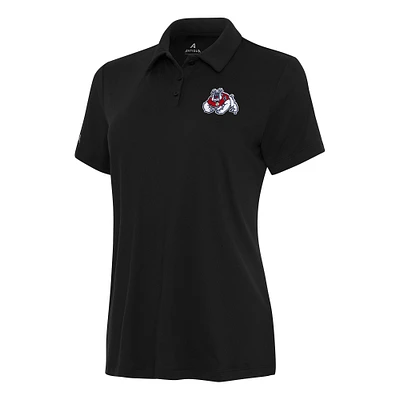 Women's Antigua Black Fresno State Bulldogs Reprocess Polo