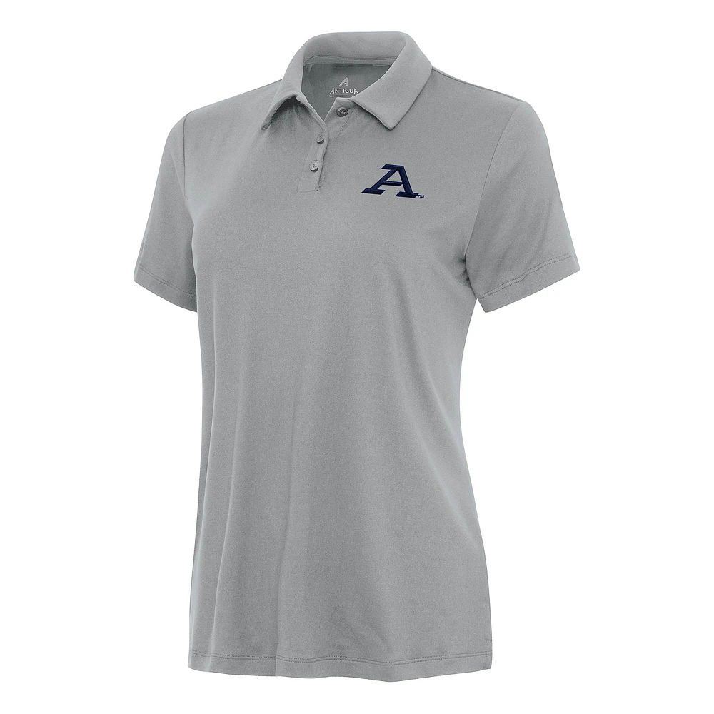 Women's Antigua Gray Akron Zips Reprocess Polo