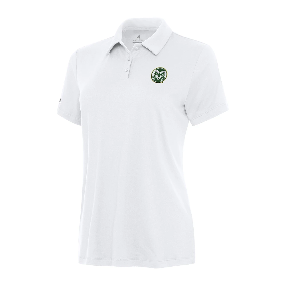 Women's Antigua White Colorado State Rams Reprocess Polo
