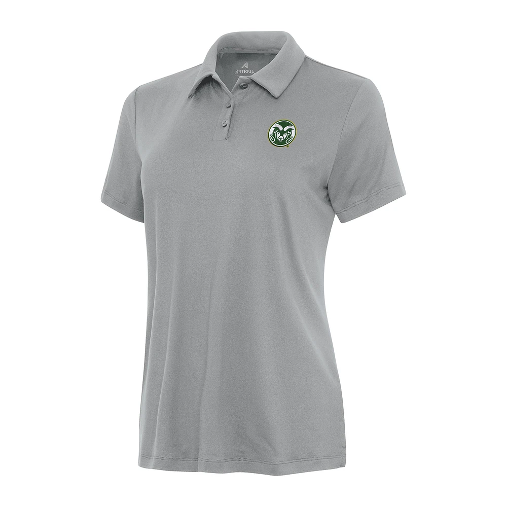 Women's Antigua Gray Colorado State Rams Reprocess Polo