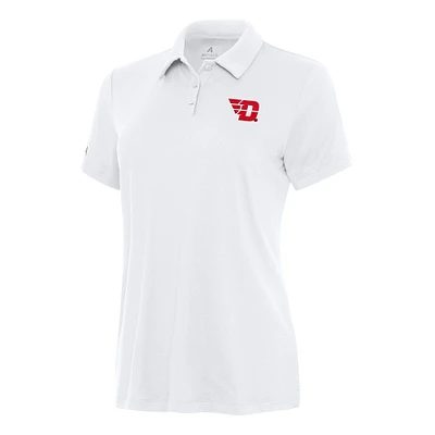 Women's Antigua White Dayton Flyers Reprocess Polo