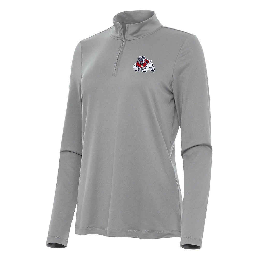 Women's Antigua Fresno State Bulldogs Reprocess Quarter-Zip Top