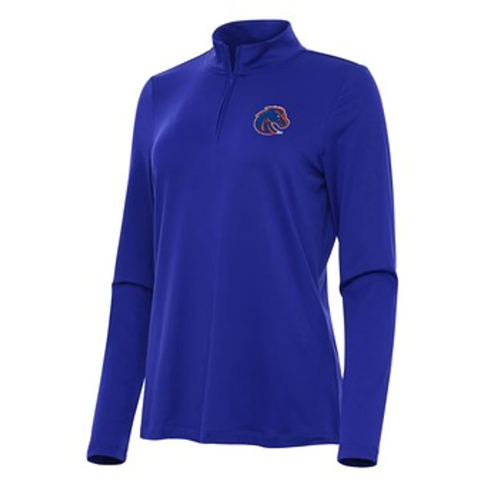 Women's Antigua Royal Boise State Broncos Reprocess Quarter-Zip Top