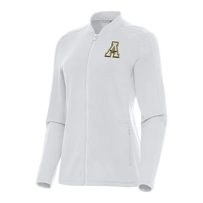 Women's Antigua White Appalachian State Mountaineers Continual Full-Zip Jacket