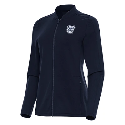 Women's Antigua Navy Butler Bulldogs Continual Full-Zip Jacket