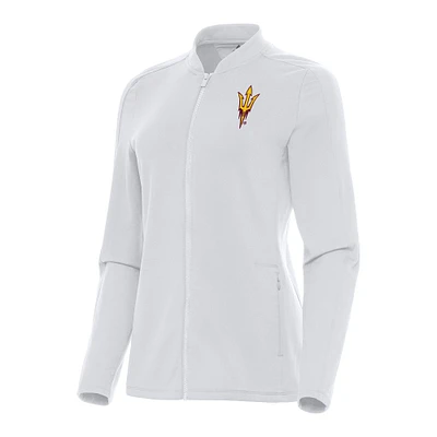 Women's Antigua White Arizona State Sun Devils Continual Full-Zip Jacket