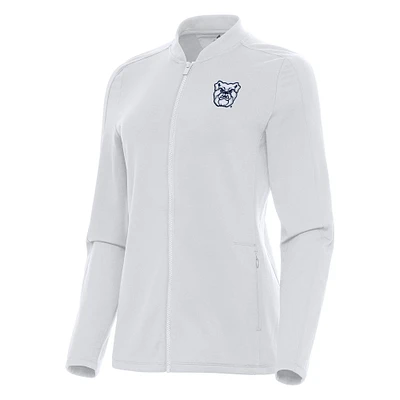 Women's Antigua White Butler Bulldogs Continual Full-Zip Jacket