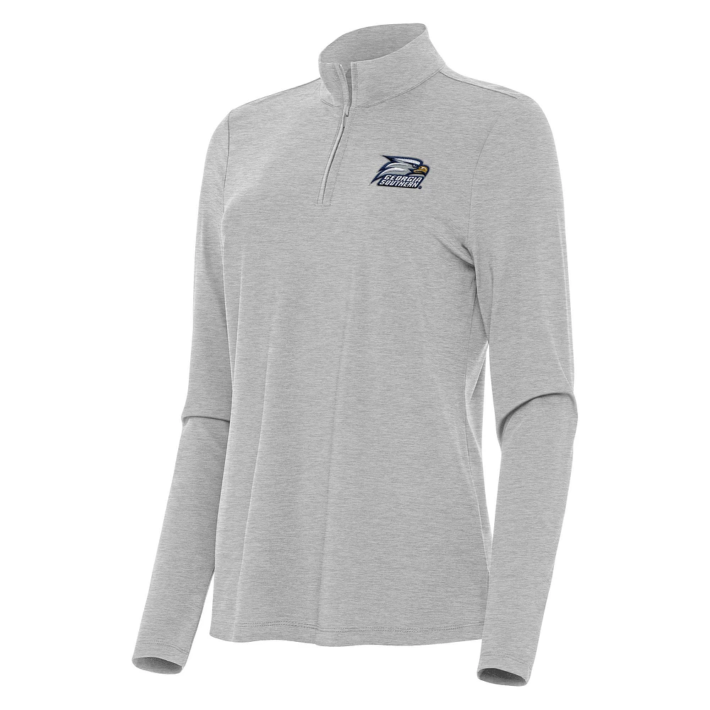 Women's Antigua Heather Georgia Southern Eagles Bright Quarter-Zip Top