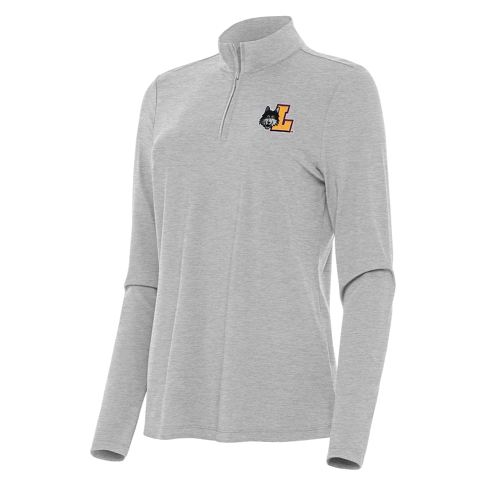Women's Antigua Heather Loyola Chicago Ramblers Bright Quarter-Zip Top