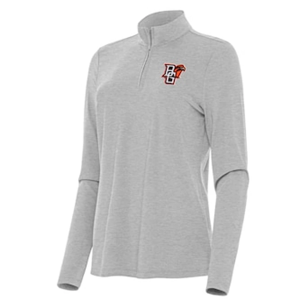Women's Antigua Heather Bowling Green St. Falcons Bright Quarter-Zip Top