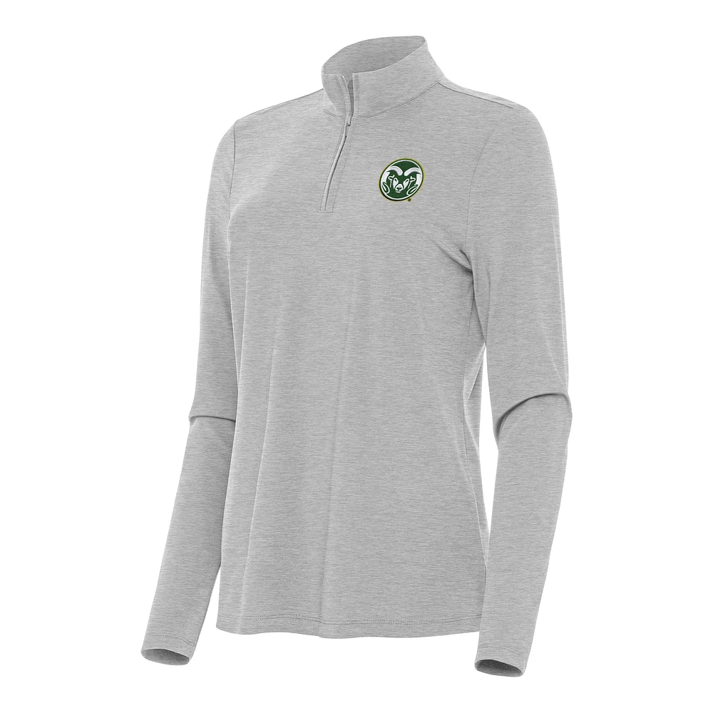Women's Antigua Heather Colorado State Rams Bright Quarter-Zip Top