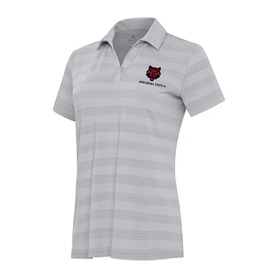 Women's Antigua Gray Arkansas State Red Wolves Tunnel Polo