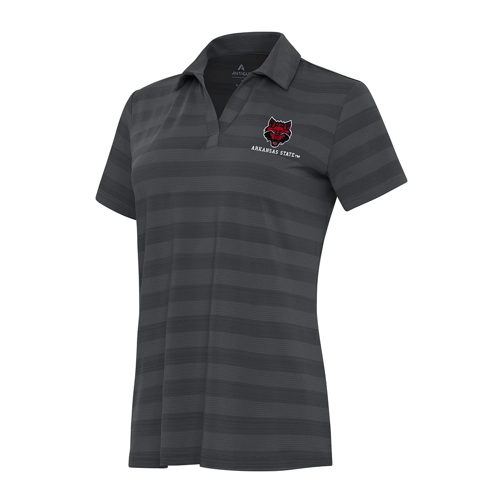 Women's Antigua Pewter Arkansas State Red Wolves Tunnel Polo