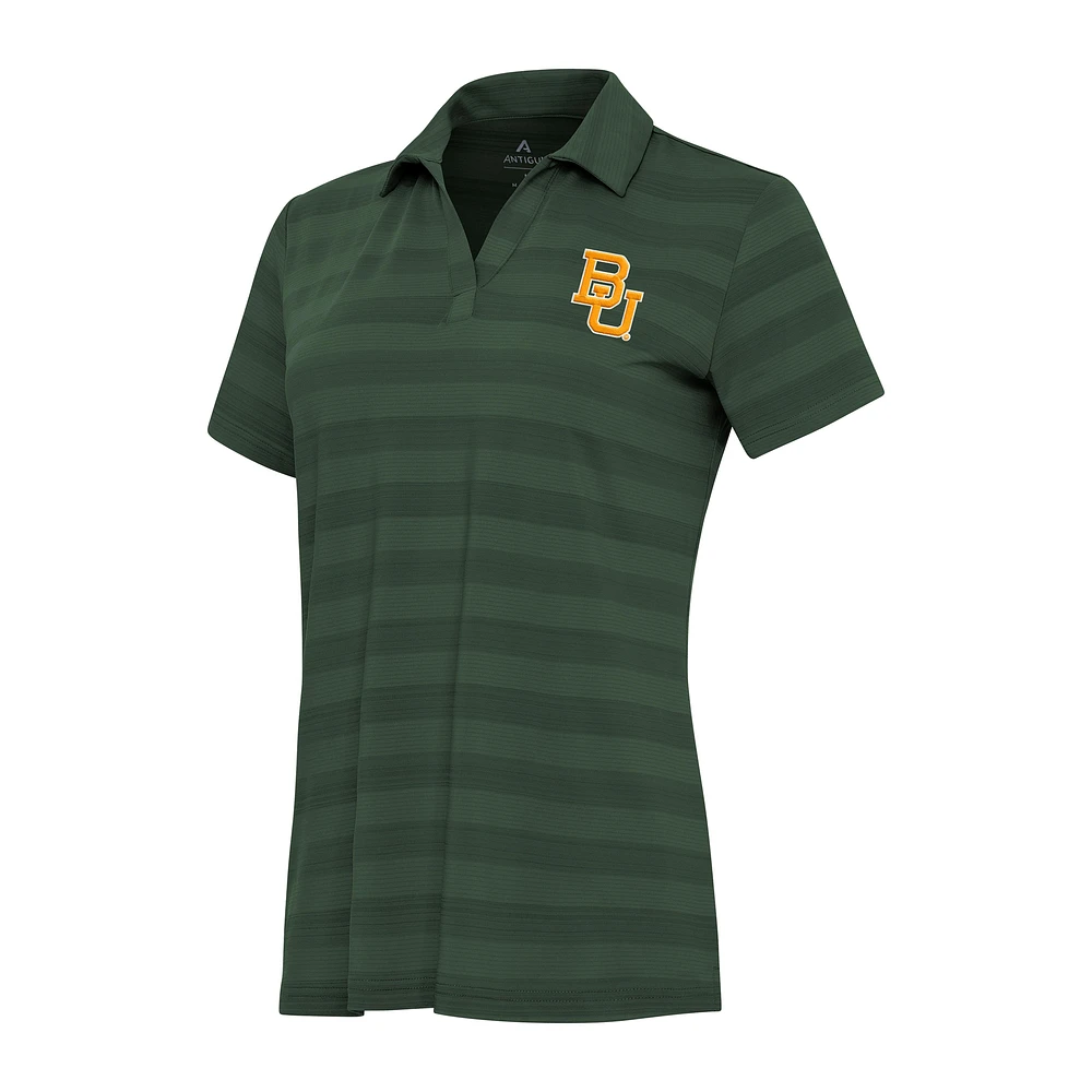 Women's Antigua Green Baylor Bears Tunnel Polo