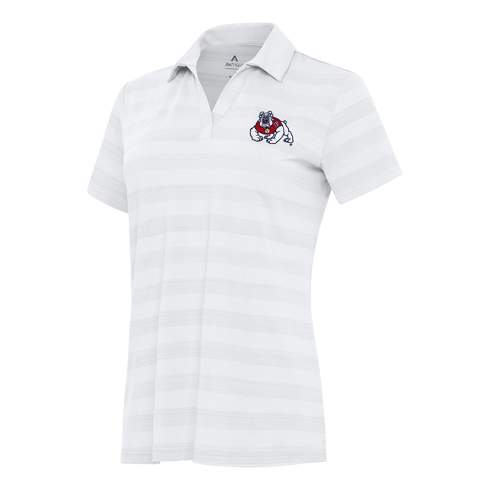 Women's Antigua White Fresno State Bulldogs Tunnel Polo
