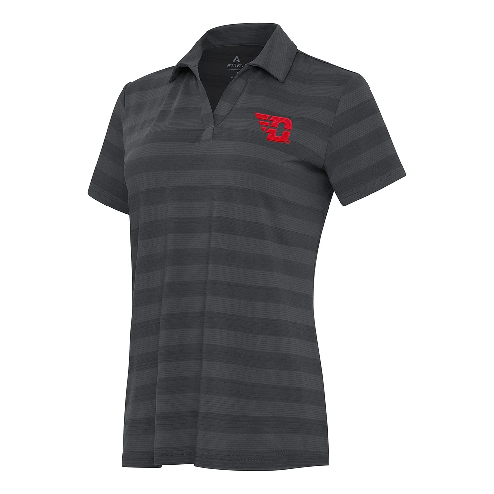 Women's Antigua Pewter Dayton Flyers Tunnel Polo