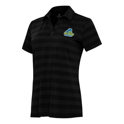 Women's Antigua Black Delaware Fightin' Blue Hens Tunnel Polo