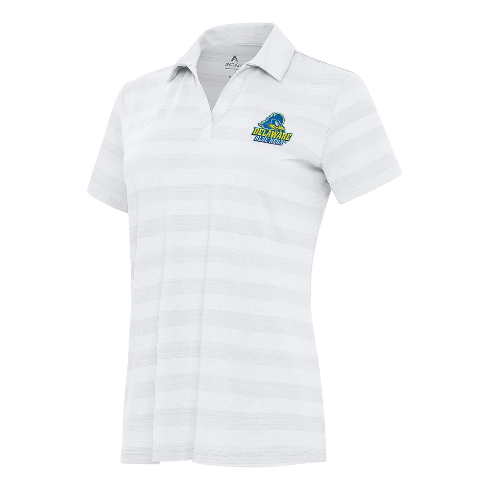 Women's Antigua White Delaware Fightin' Blue Hens Tunnel Polo