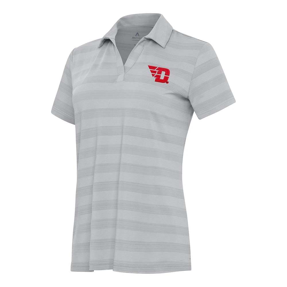 Women's Antigua Gray Dayton Flyers Tunnel Polo