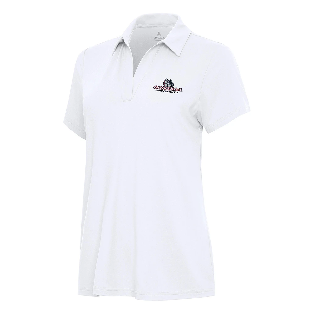 Women's Antigua White Gonzaga Bulldogs Era Polo