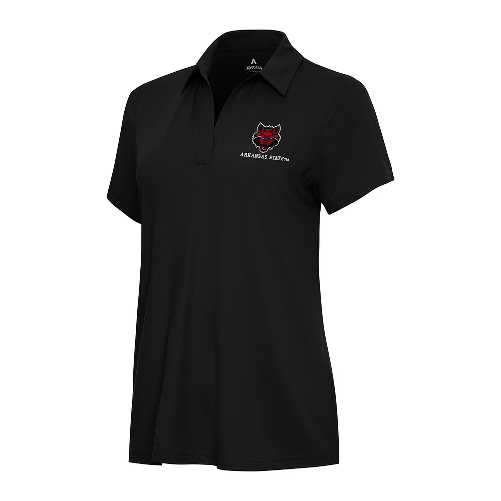Women's Antigua Black Arkansas State Red Wolves Era Polo