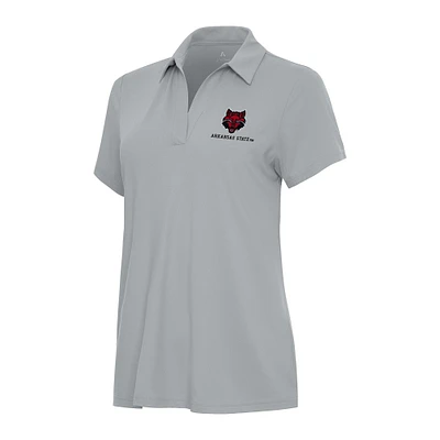 Women's Antigua Gray Arkansas State Red Wolves Era Polo
