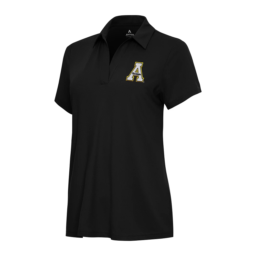 Women's Antigua Black Appalachian State Mountaineers Era Polo