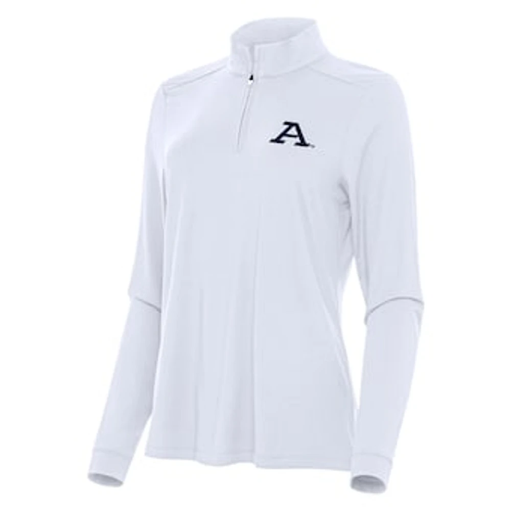 Women's Antigua White Akron Zips Intent Quarter-Zip Top