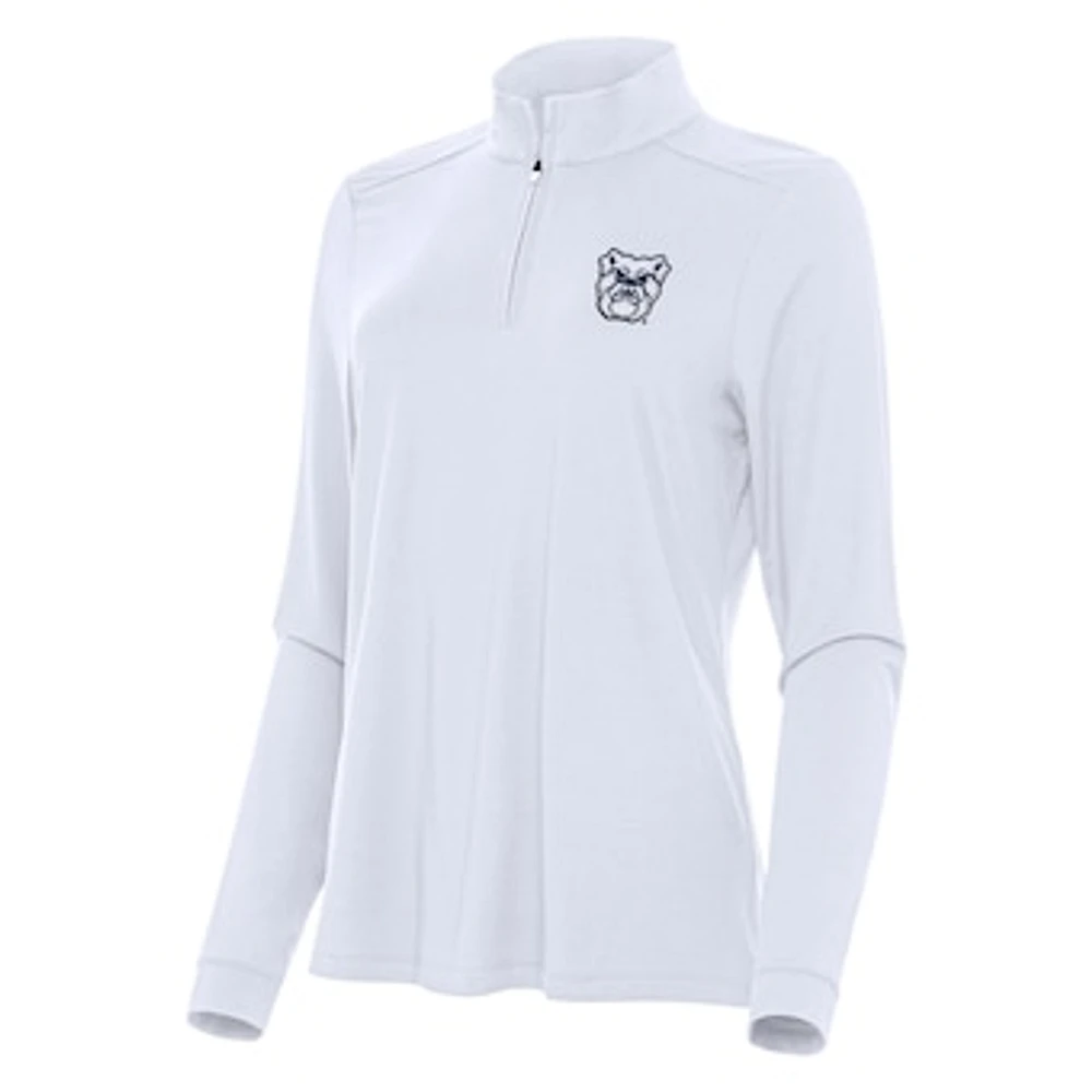 Women's Antigua White Butler Bulldogs Intent Quarter-Zip Top
