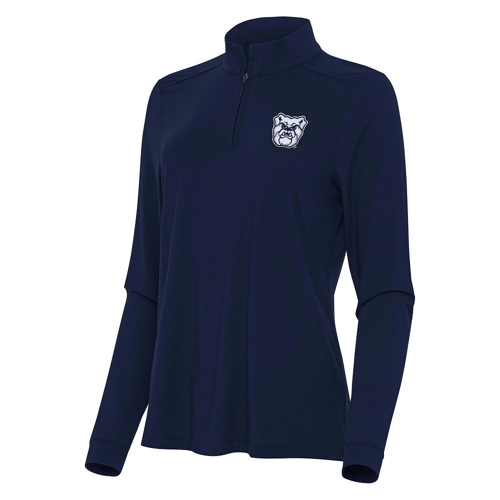 Women's Antigua Navy Butler Bulldogs Intent Quarter-Zip Top