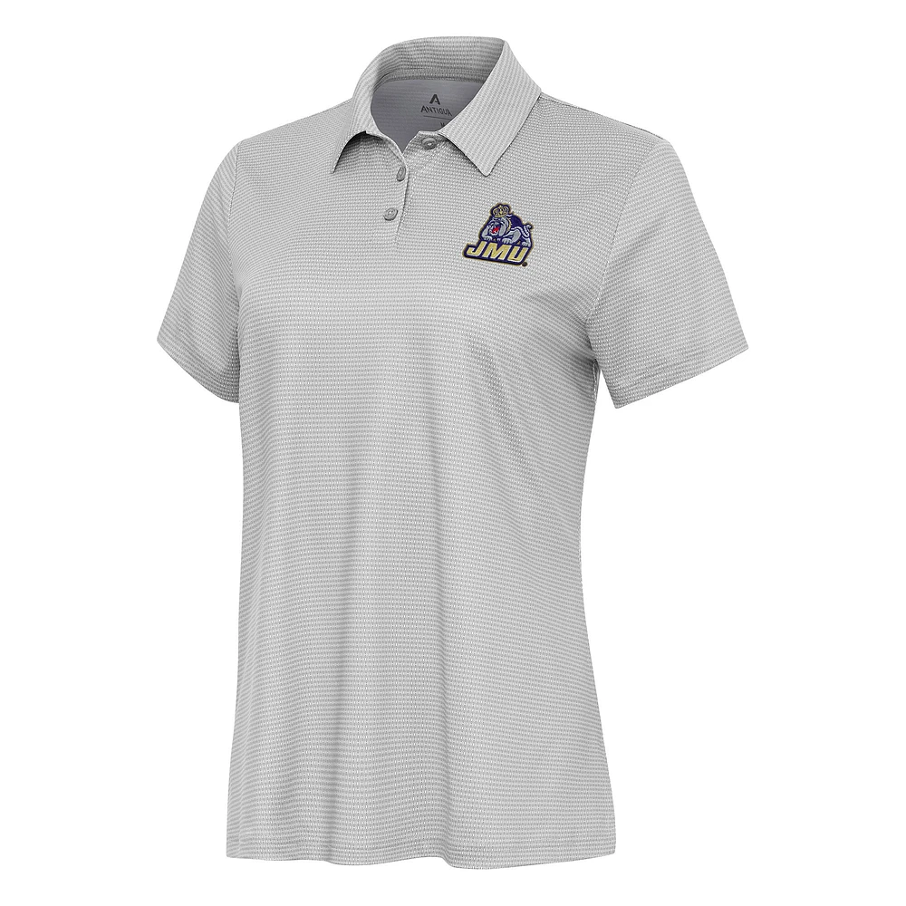 Women's Antigua White/Gray James Madison Dukes Rings Polo