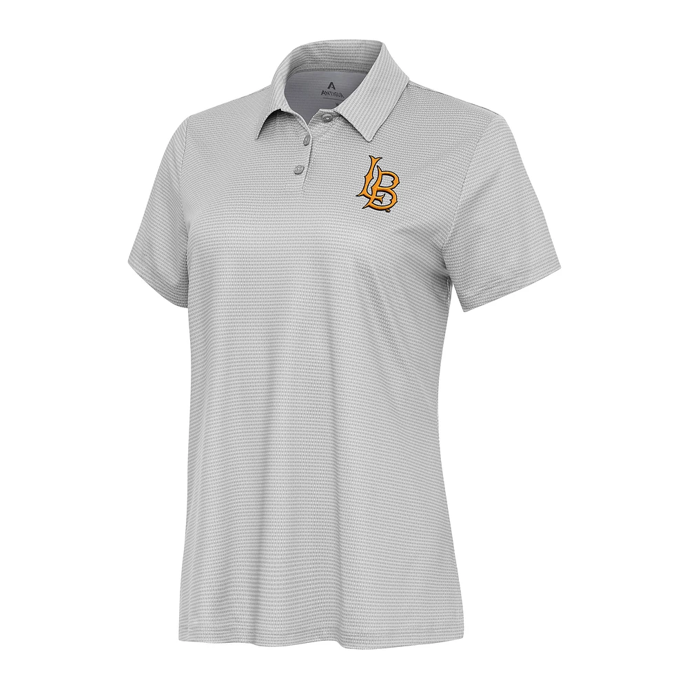 Women's Antigua White/Gray Cal State Long Beach The Rings Polo