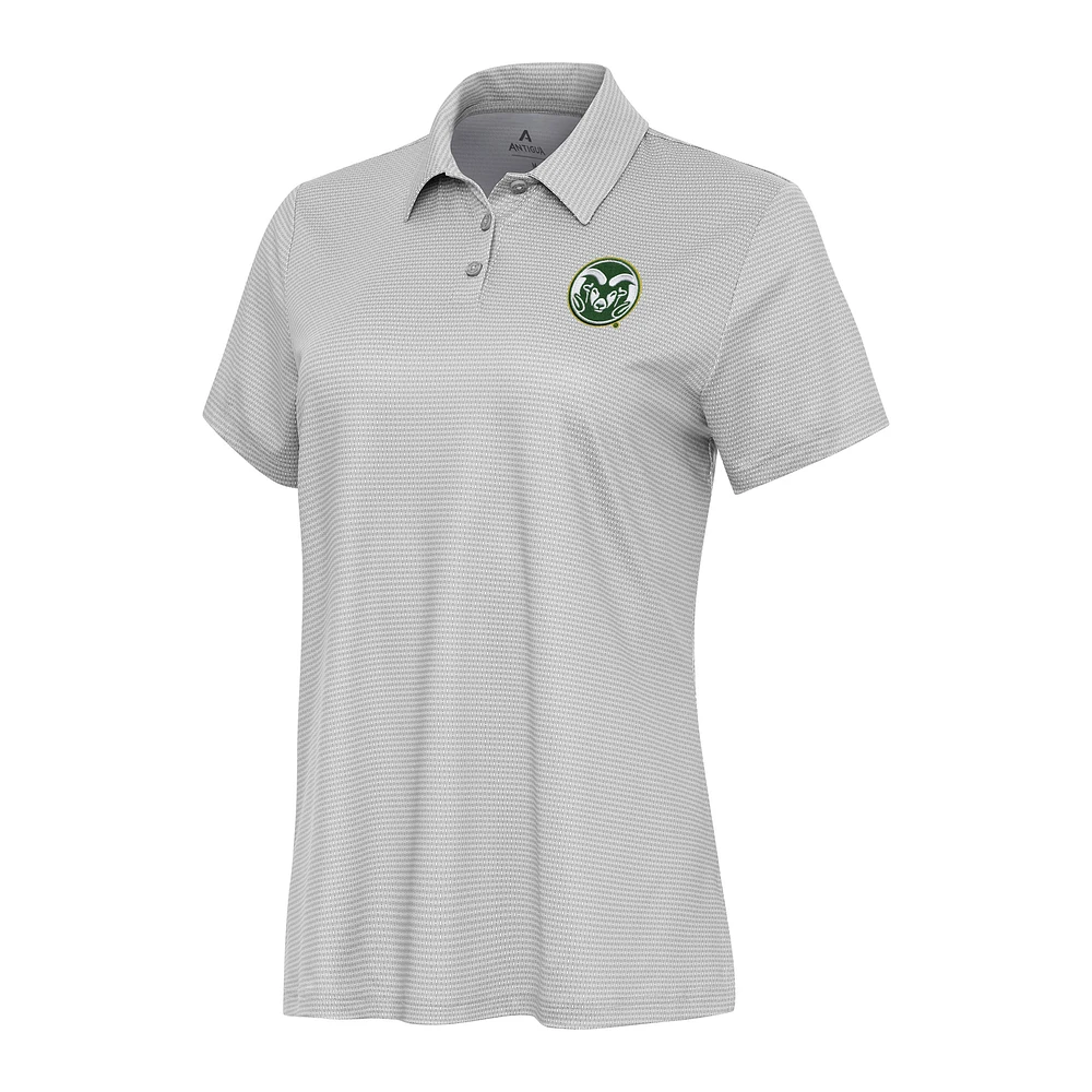 Women's Antigua White/Gray Colorado State Rams Rings Polo
