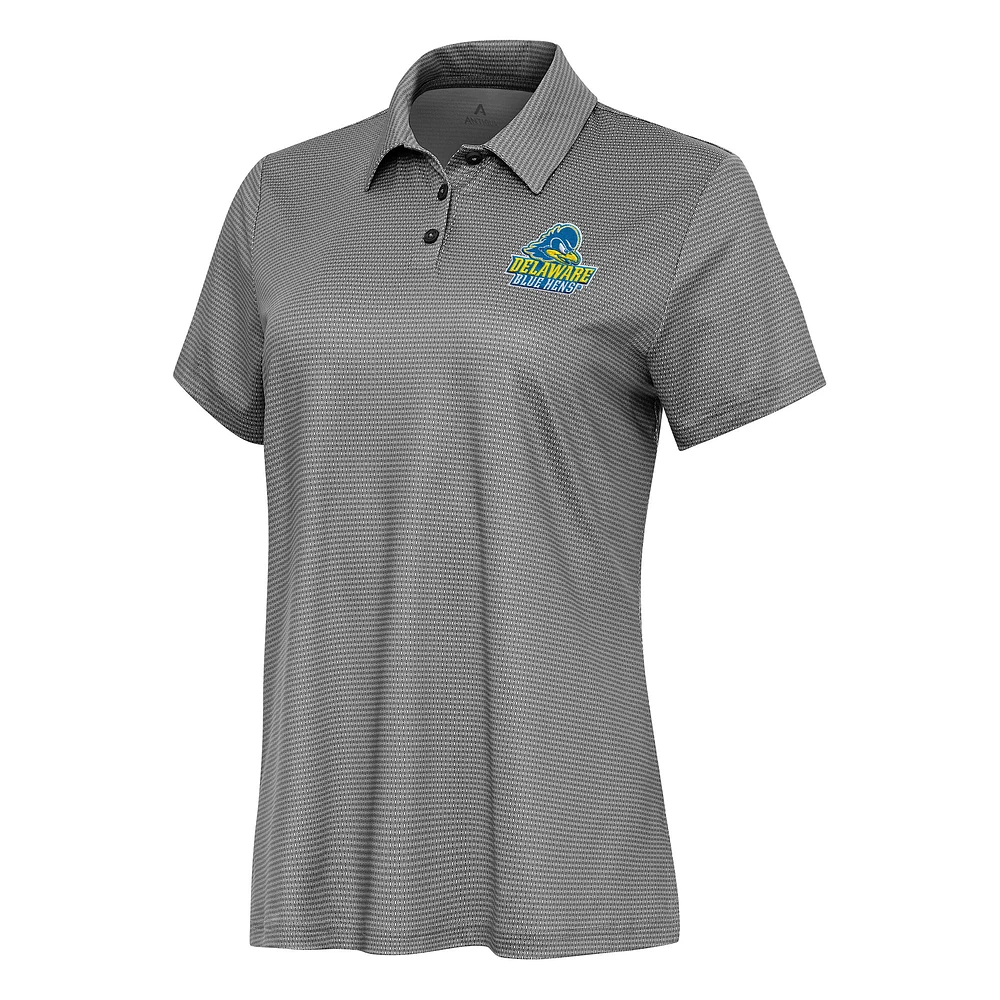 Women's Antigua White/ Delaware Fightin' Blue Hens Rings Polo