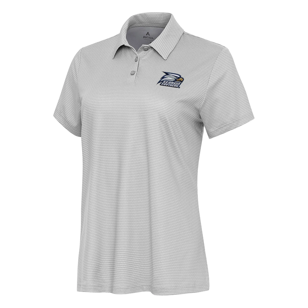 Women's Antigua White/Gray Georgia Southern Eagles Rings Polo