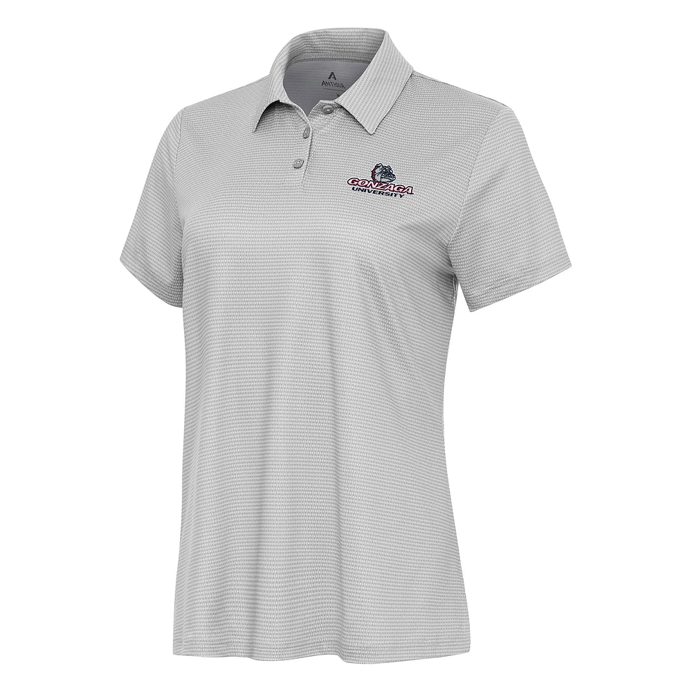 Women's Antigua White/Gray Gonzaga Bulldogs Rings Polo