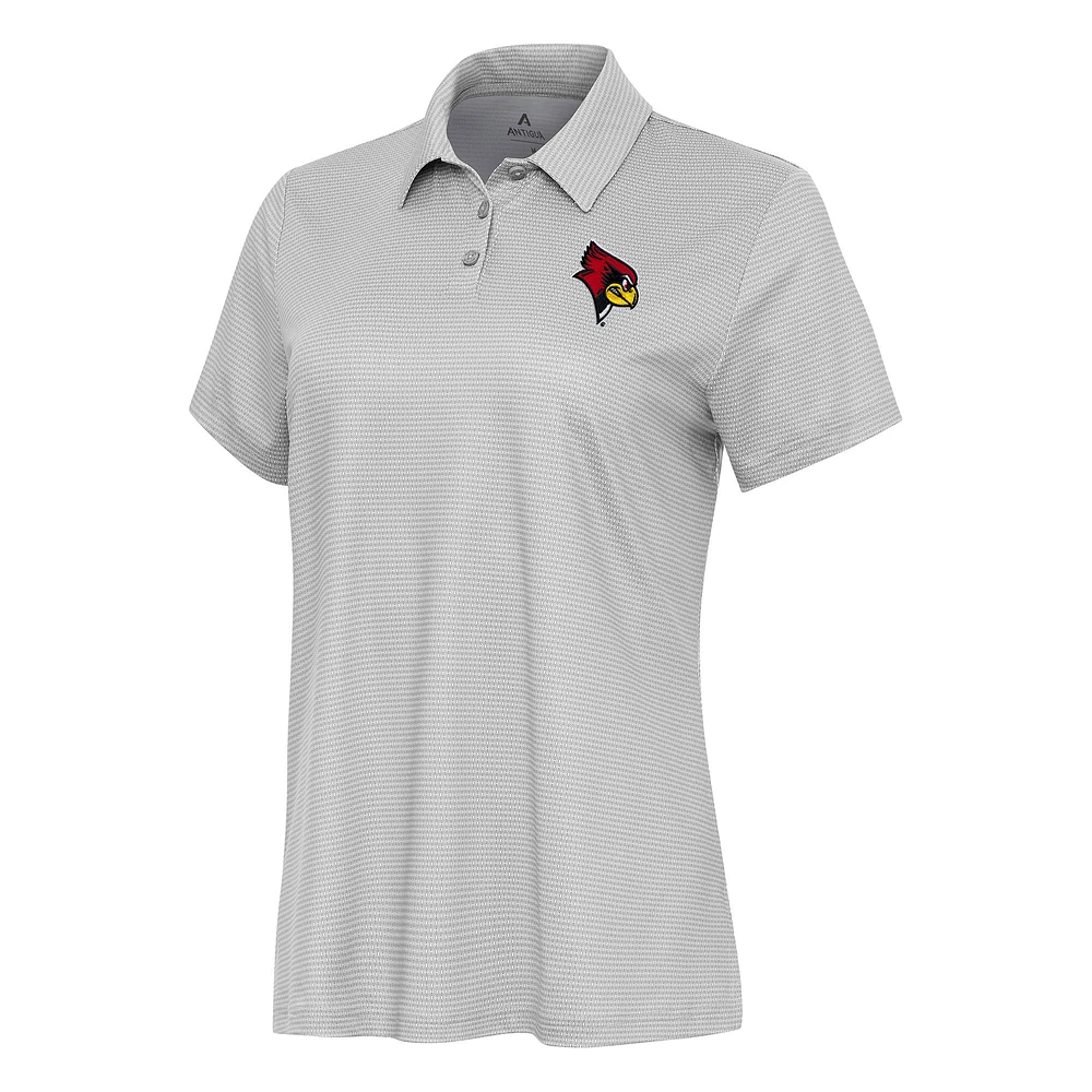 Women's Antigua White/Gray Illinois State Redbirds Rings Polo